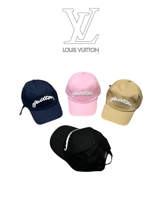 LOUIS VUITTON SIGNATURE VUITTON BASEBALL CAP – BLACK / PINK / DARK BLUE / BEIGE – 1:1 HIGH END