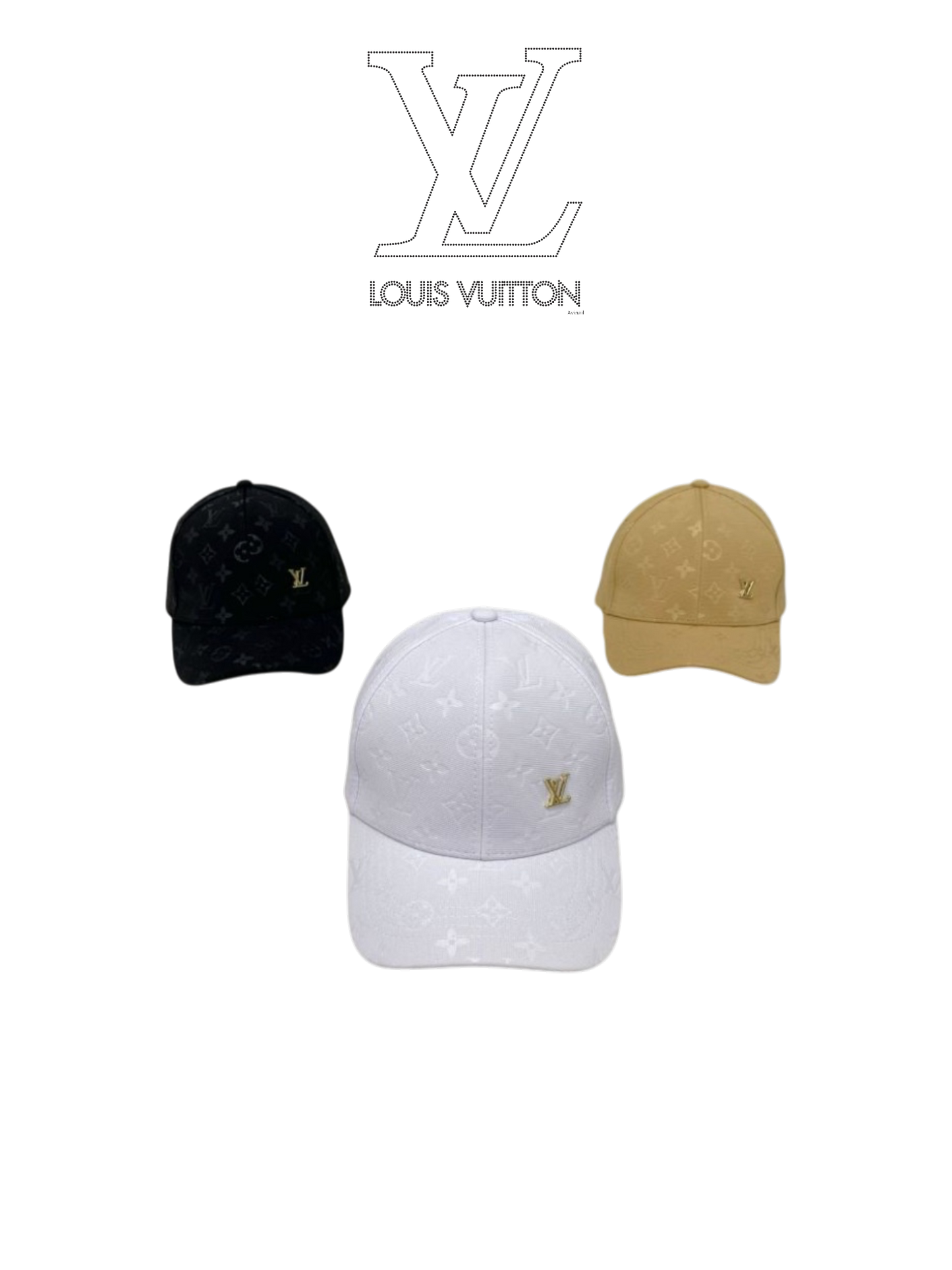 LOUIS VUITTON MONOGRAM LV BASEBALL CAP – GOLD LV LOGO – 1:1 HIGH END