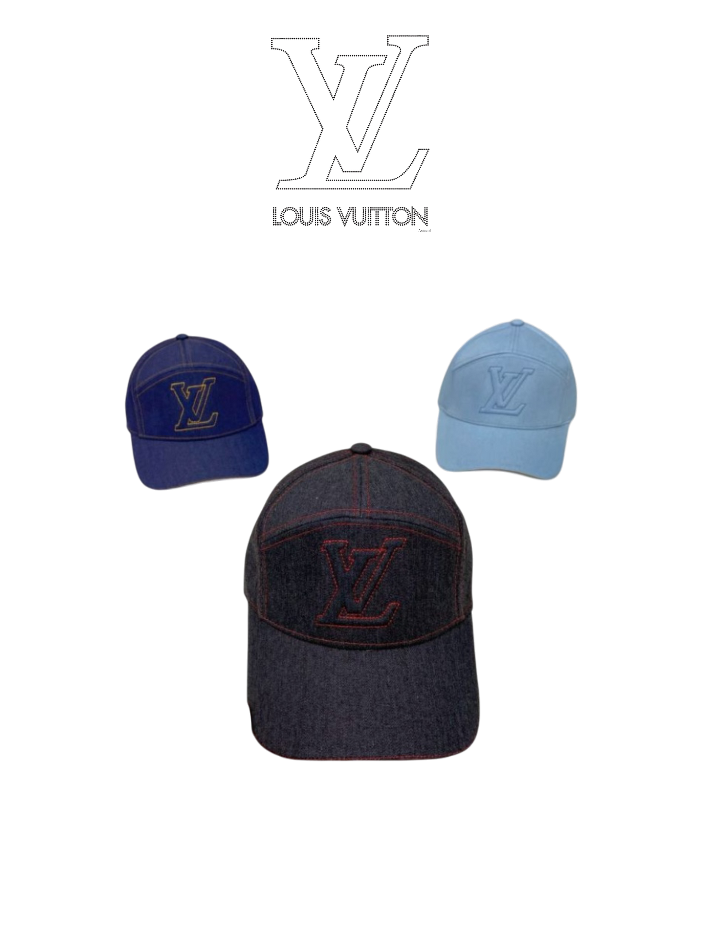 LOUIS VUITTON DENIM LV BASEBALL CAP – DARK BLUE / LIGHT BLUE / BLACK DENIM – 1:1 HIGH END