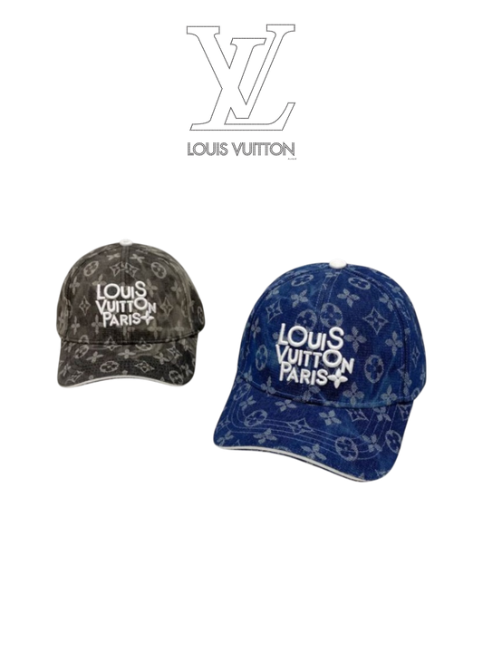 LOUIS VUITTON MONOGRAM DENIM PARIS BASEBALL CAP – BLUE / BLACK– 1:1 HIGH END