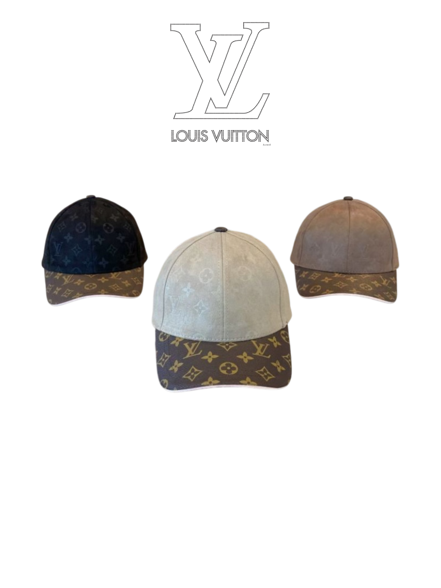 LOUIS VUITTON MONOGRAM SUEDE BASEBALL CAP – BLACK / TAUPE / LIGHT GREY – 1:1 HIGH END