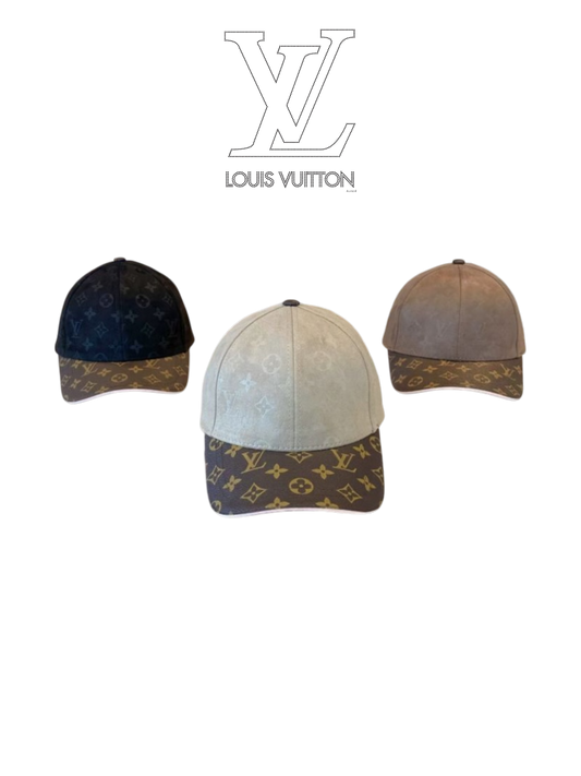 LOUIS VUITTON MONOGRAM SUEDE BASEBALL CAP – BLACK / TAUPE / LIGHT GREY – 1:1 HIGH END