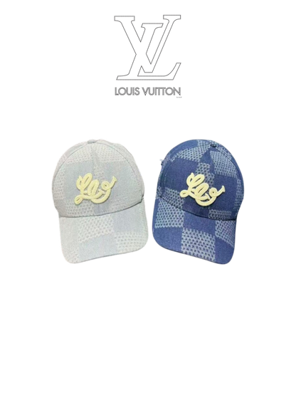 LOUIS VUITTON DAMIER DENIM 3D BASEBALL CAP – BLUE / DARK BLUE  – 1:1 HIGH END