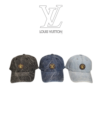 LOUIS VUITTON DENIM LV PATCH BASEBALL CAP – BLACK / BLUE / LIGHT BLUE – 1:1 HIGH END