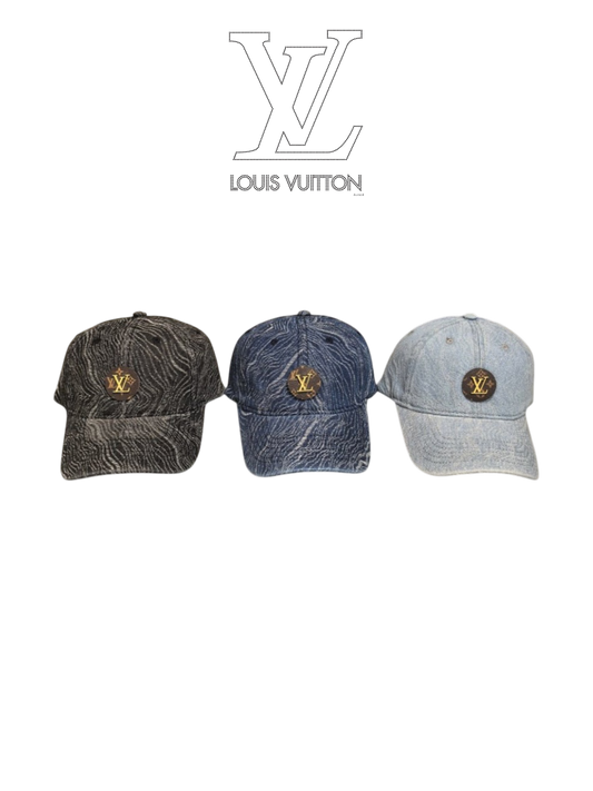 LOUIS VUITTON DENIM LV PATCH BASEBALL CAP – BLACK / BLUE / LIGHT BLUE – 1:1 HIGH END