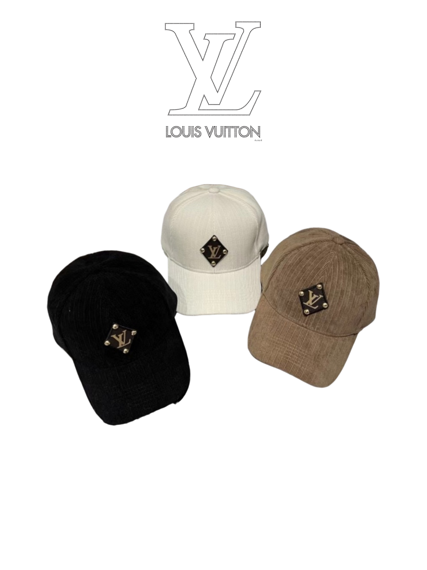LOUIS VUITTON LV PATCH CAP – BLACK / WHITE / BEIGE  – 1:1 HIGH END