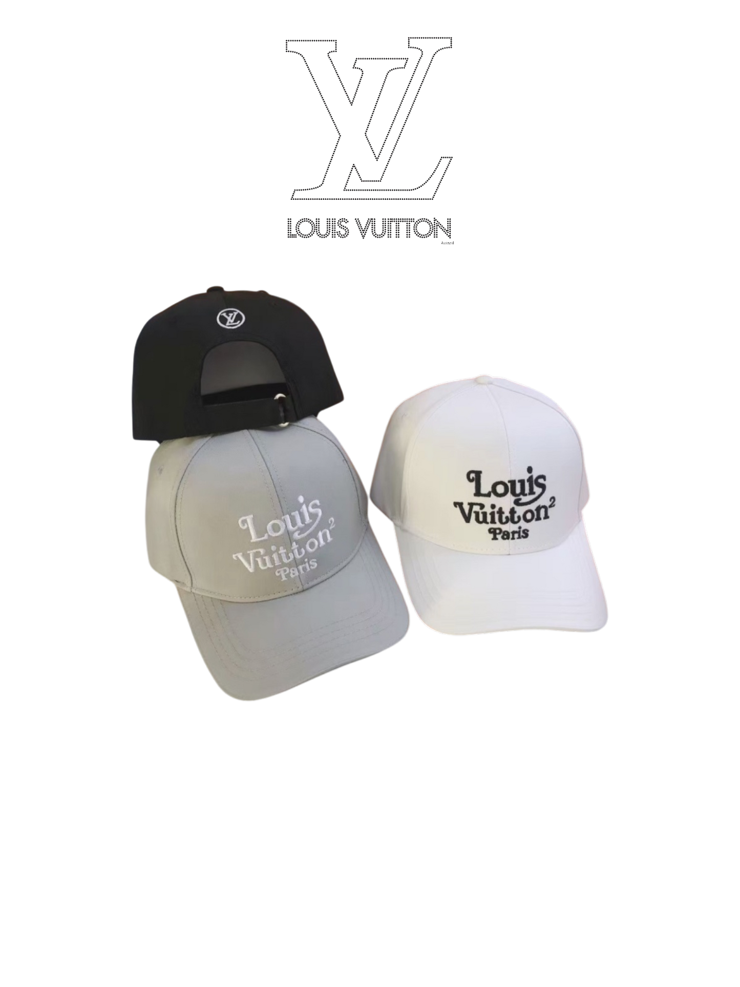 LOUIS VUITTON LV LOGO CAP – BLACK / WHITE / GRAY – 1:1 HIGH END