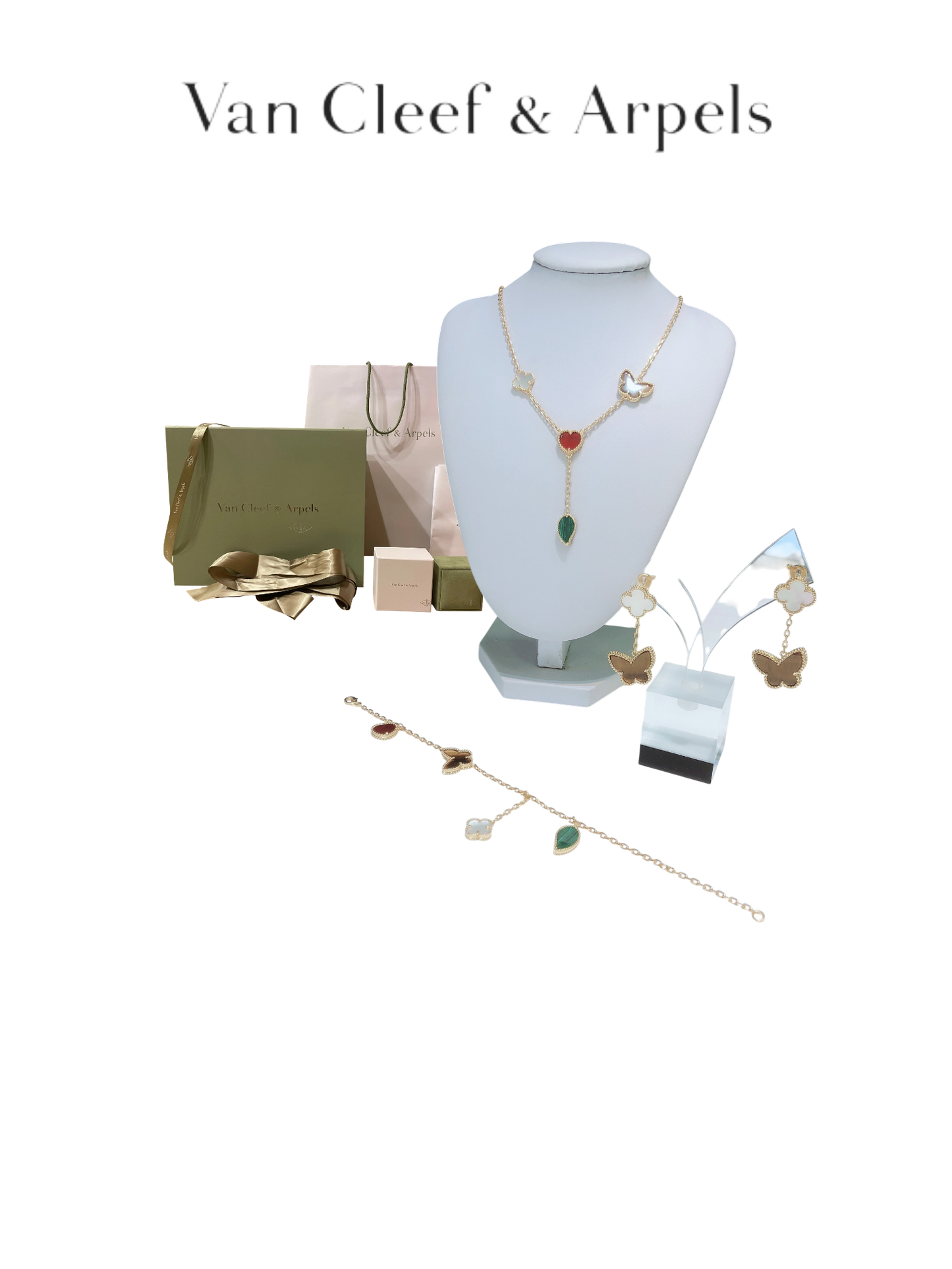 VAN CLEEF&ARPELS BUTTERFLY NECKLACE/BRACELET/EARINGS – Full Set  - 1:1 HIGH END