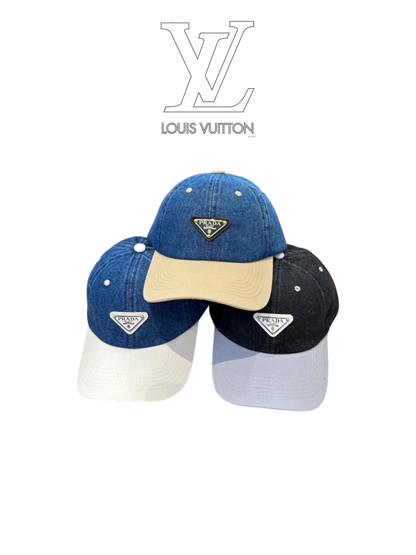 PRADA TWO-TONE DENIM BASEBALL CAP – FULL SET – 1:1 HIGH END