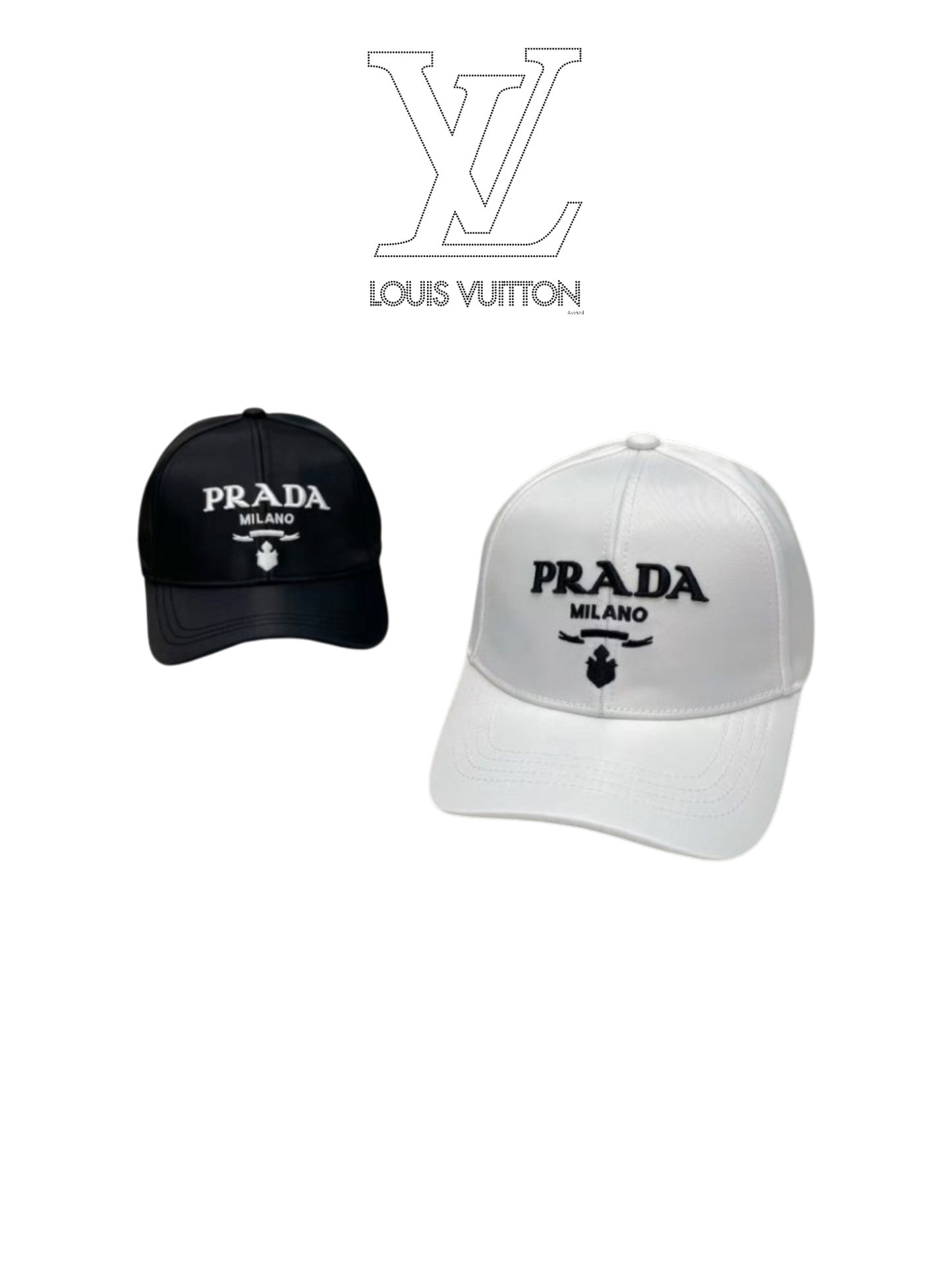 PRADA RE-NYLON LOGO BASEBALL CAP – BLACK / WHITE – FULL SET – 1:1 HIGH END
