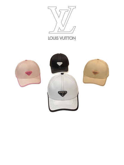 PRADA CONTRASTING STITCH BASEBALL CAP – PINK / BLACK / BEIGE / WHIT – 1:1 HIGH END