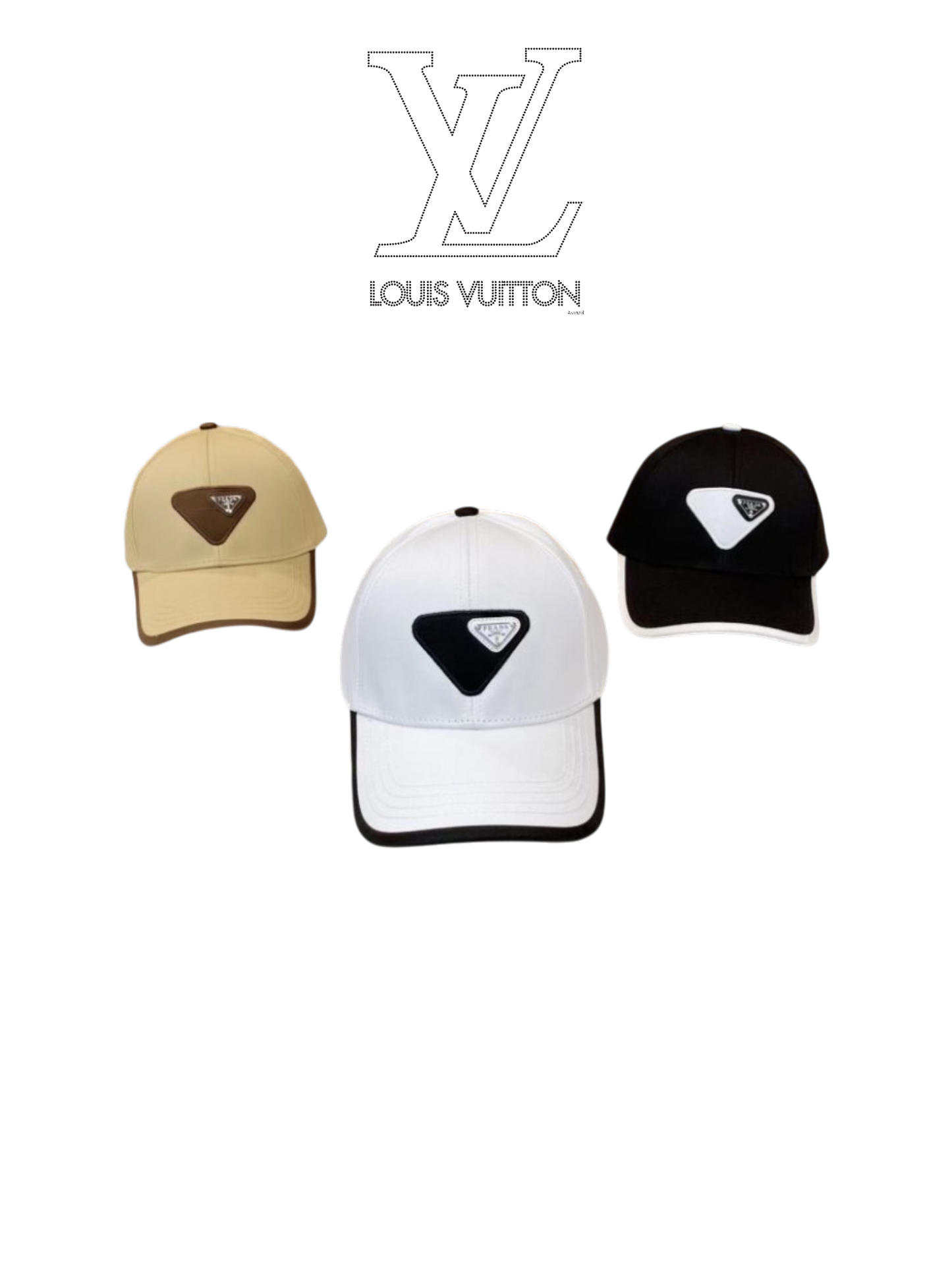 PRADA MACRO TRIANGLE PATCH BASEBALL CAP – BEIGE / WHITE / BLACK – HIGH END