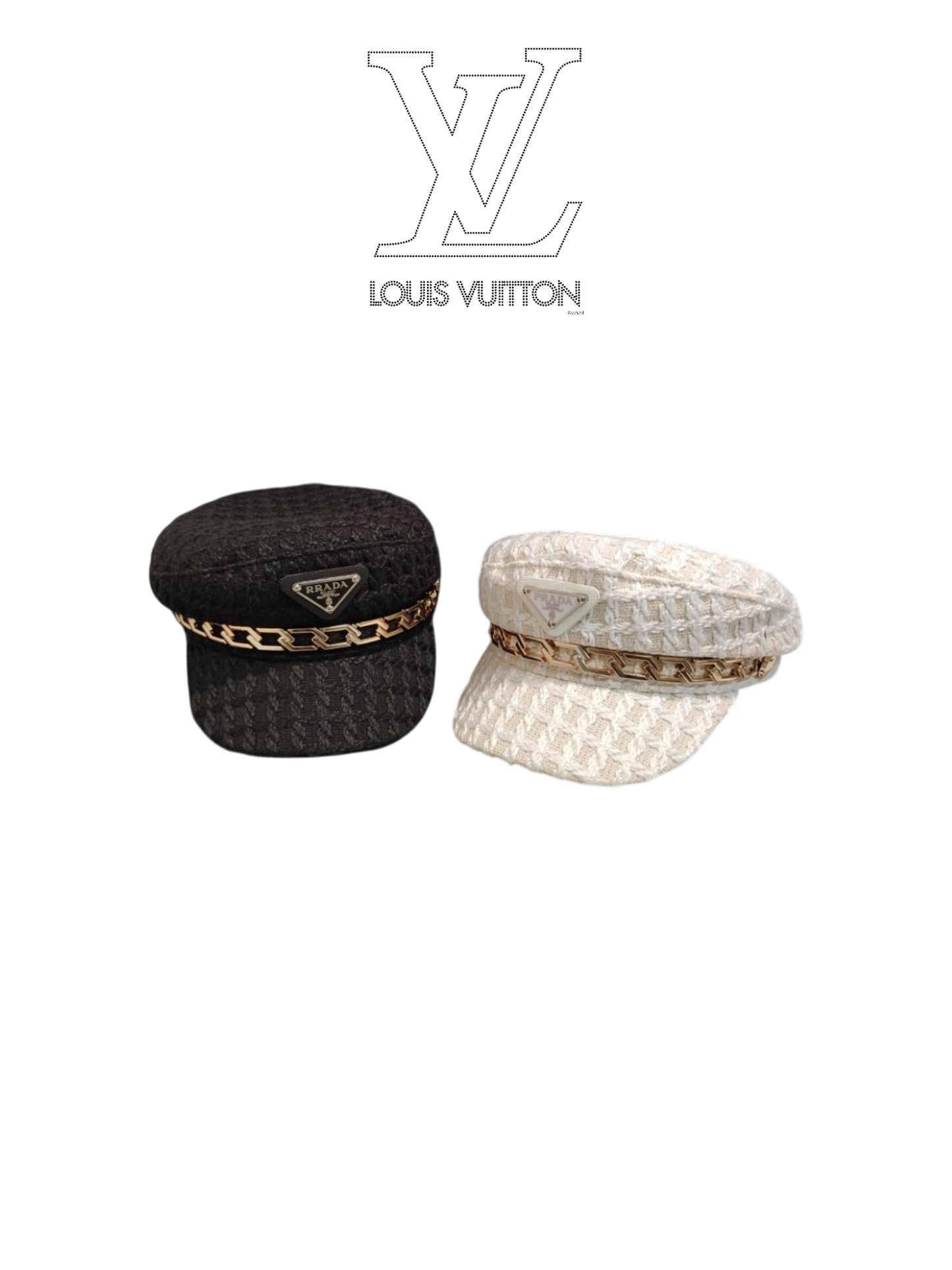 PRADA TRIANGLE CHAIN KNIT CAP– 1:1 HIGH END