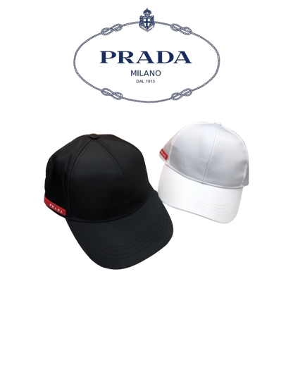 PRADA LINEA ROSSA NYLON BASEBALL CAP – WHITE / BLACK– 1:1 HIGH END