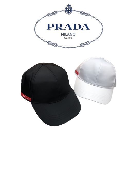 PRADA LINEA ROSSA NYLON BASEBALL CAP – WHITE / BLACK– 1:1 HIGH END