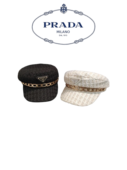 PRADA TRIANGLE CHAIN KNIT CAP– 1:1 HIGH END