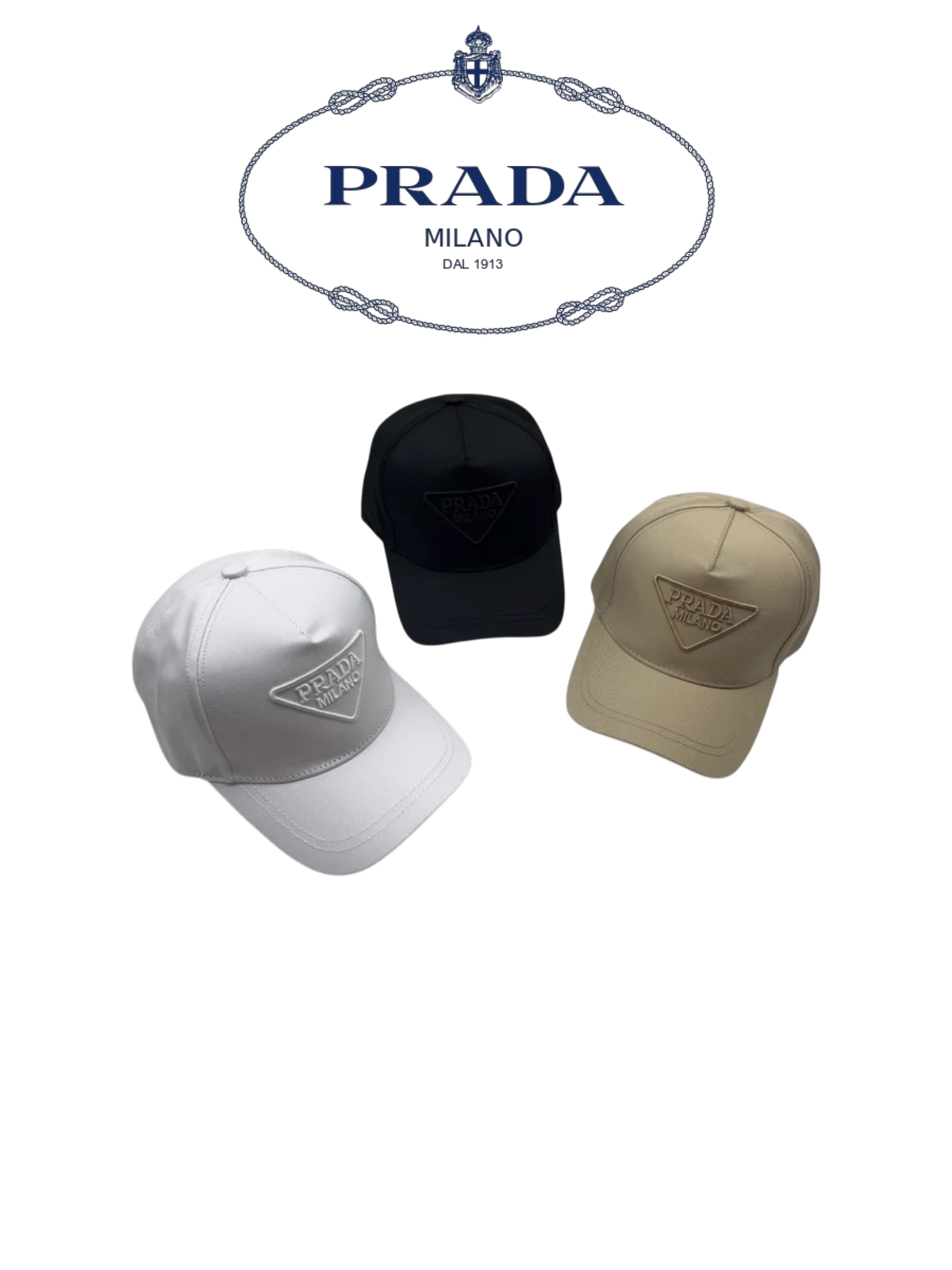 PRADA EMBROIDERED TRIANGLE LOGO RE-NYLON BASEBALL CAP – 1:1 HIGH END