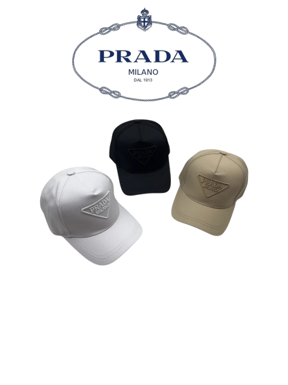 PRADA EMBROIDERED TRIANGLE LOGO RE-NYLON BASEBALL CAP – 1:1 HIGH END