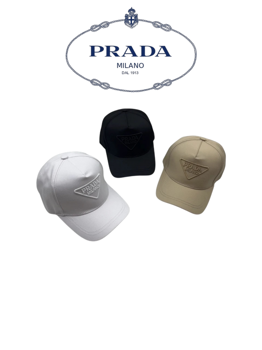 PRADA EMBROIDERED TRIANGLE LOGO RE-NYLON BASEBALL CAP – 1:1 HIGH END