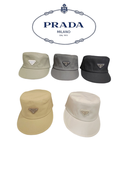 PRADA DRILL / RE-NYLON CADET HAT – SAGE GREEN / GREY / BLACK / MUSTARD / OFF-WHITE – 1:1 HIGH END