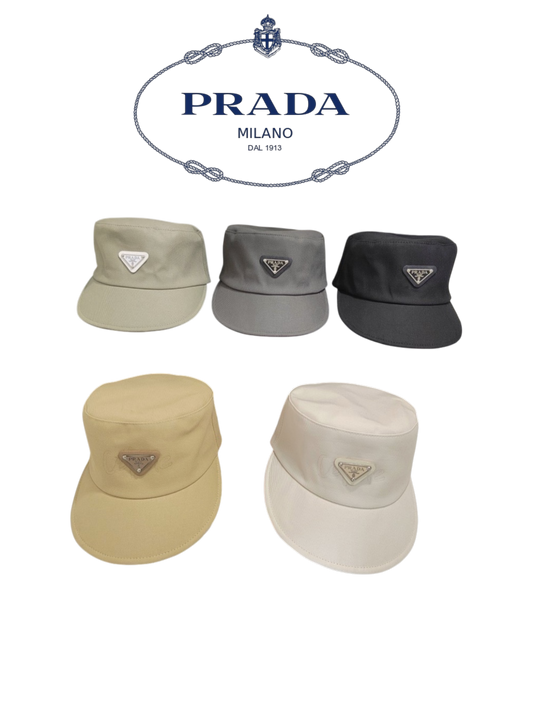 PRADA DRILL / RE-NYLON CADET HAT – SAGE GREEN / GREY / BLACK / MUSTARD / OFF-WHITE – 1:1 HIGH END