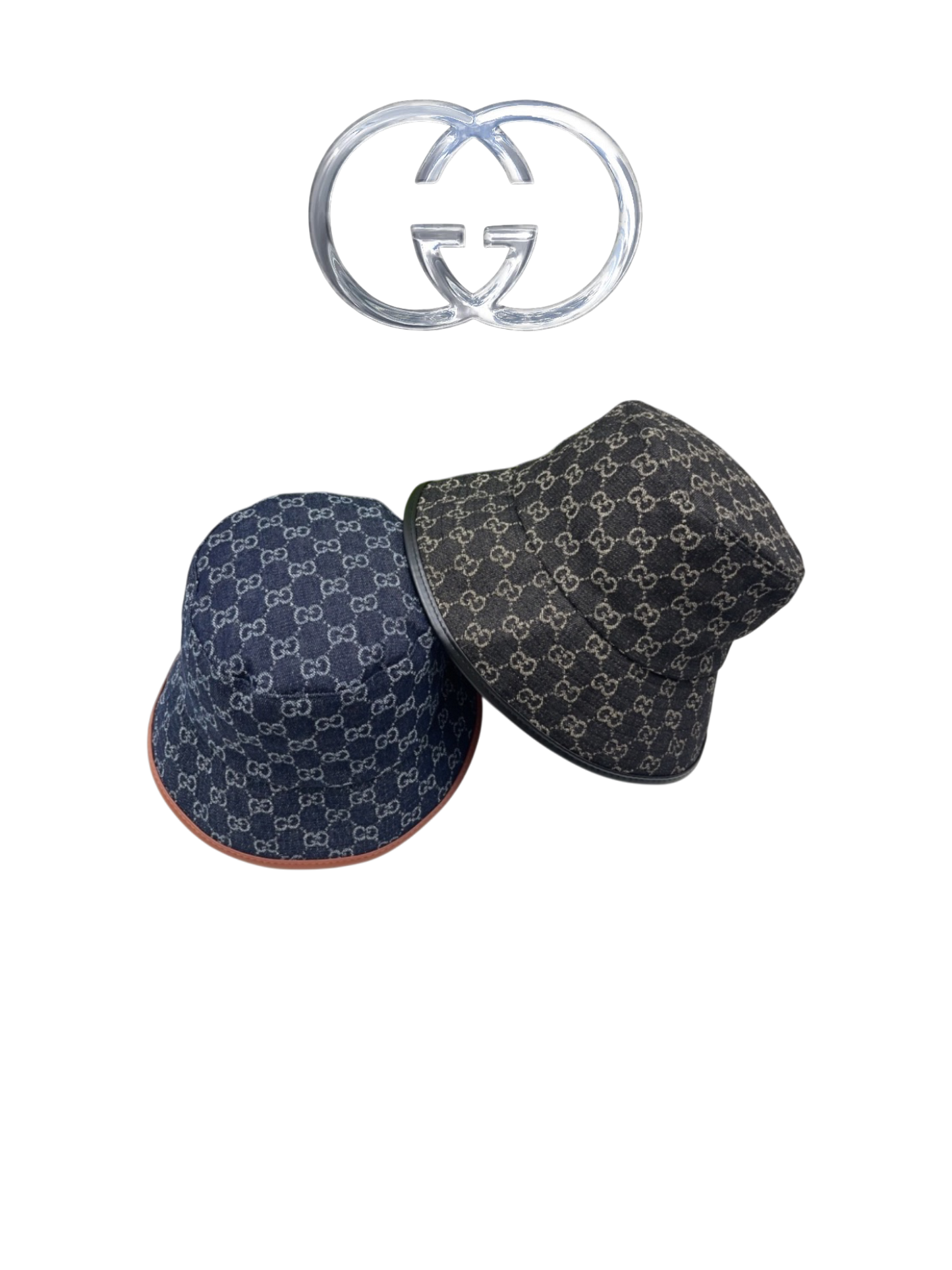 GUCCI ECO WASHED ORGANIC GG DENIM BUCKET HAT – BLUE / IVORY & BLACK / IVORY – 1:1 HIGH END