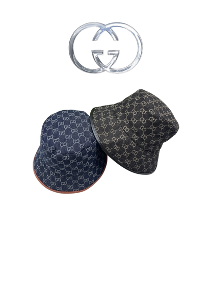 GUCCI ECO WASHED ORGANIC GG DENIM BUCKET HAT – BLUE / IVORY & BLACK / IVORY – 1:1 HIGH END