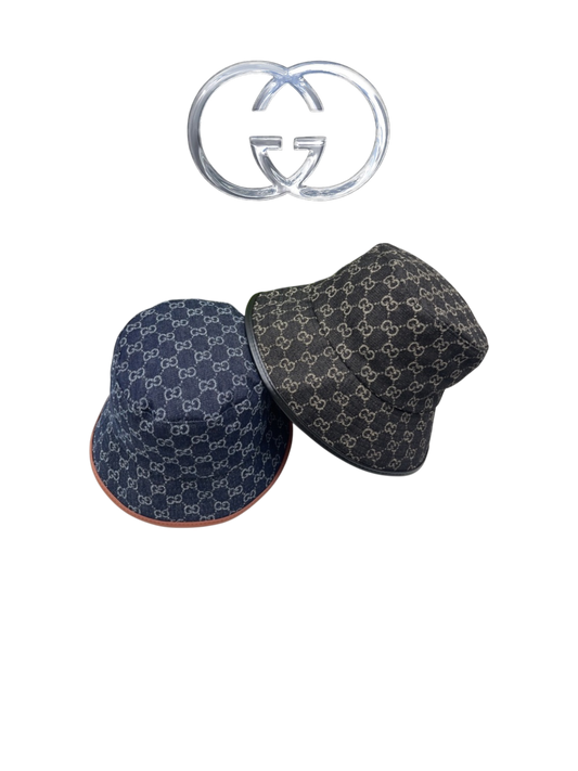 GUCCI ECO WASHED ORGANIC GG DENIM BUCKET HAT – BLUE / IVORY & BLACK / IVORY – 1:1 HIGH END