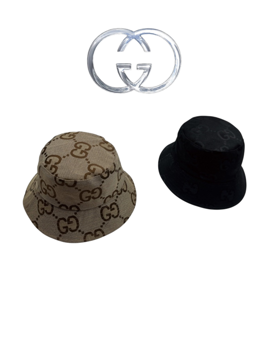 GUCCI JUMBO GG CANVAS BUCKET HAT – CAMEL / EBONY & BLACK – 1:1 HIGH END