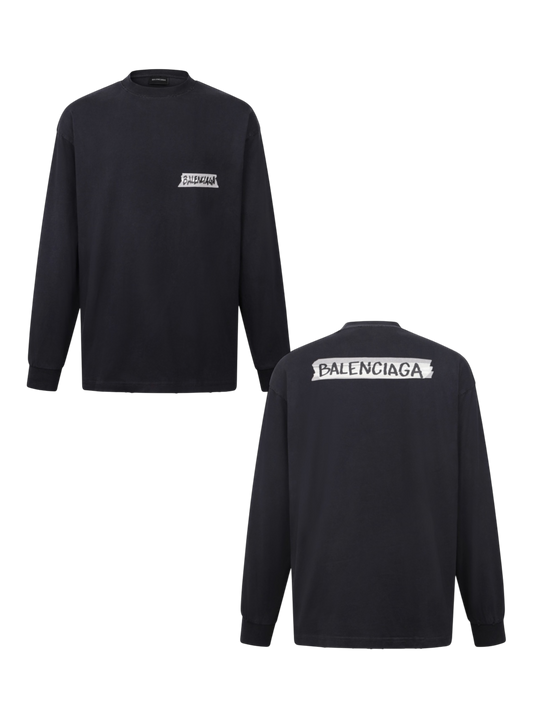 BALENCIAGA 26SS MASKING TAPE LONG SLEEVE T-SHIRT – 1:1 HIGH END