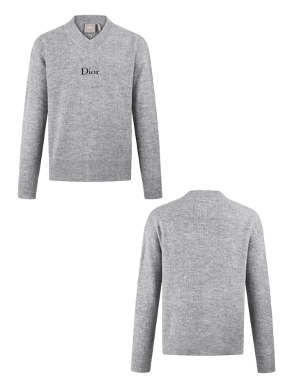 DIOR 26FW WOOL EMBROIDERED LOGO LOOSE KNIT SWEATER– HIGH END