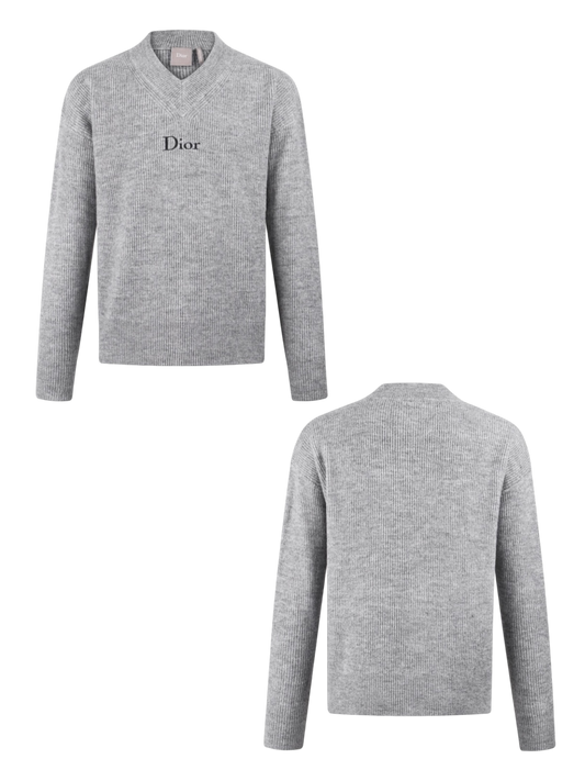 DIOR 26FW WOOL EMBROIDERED LOGO LOOSE KNIT SWEATER– HIGH END