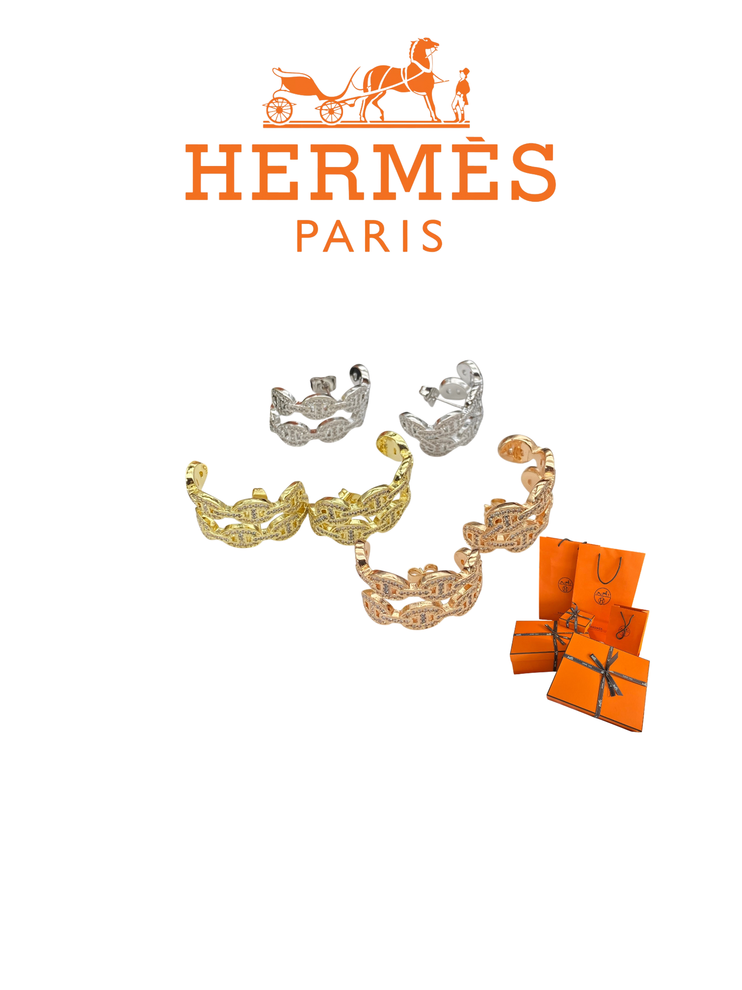 HERMÈS CHAINE D'ANCRE EARINGS – Full Set  - 1:1 HIGH END
