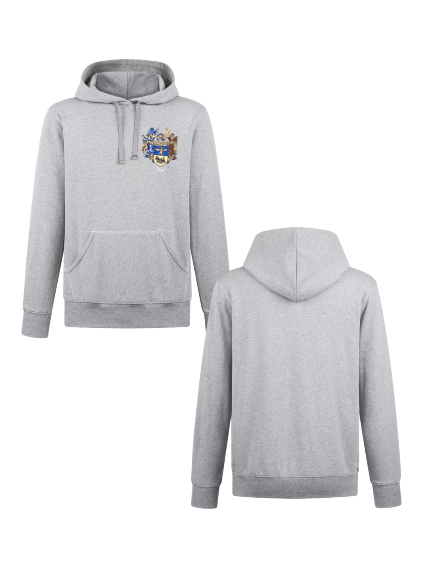 DIOR 26FW EMBROIDERED CREST COTTON HOODED SWEATSHIRT – HIGH END