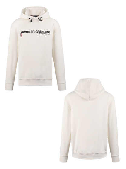 MONCLER 26FW PRINTED & EMBROIDERED LOGO COTTON HOODED SWEATSHIRT – HIGH END