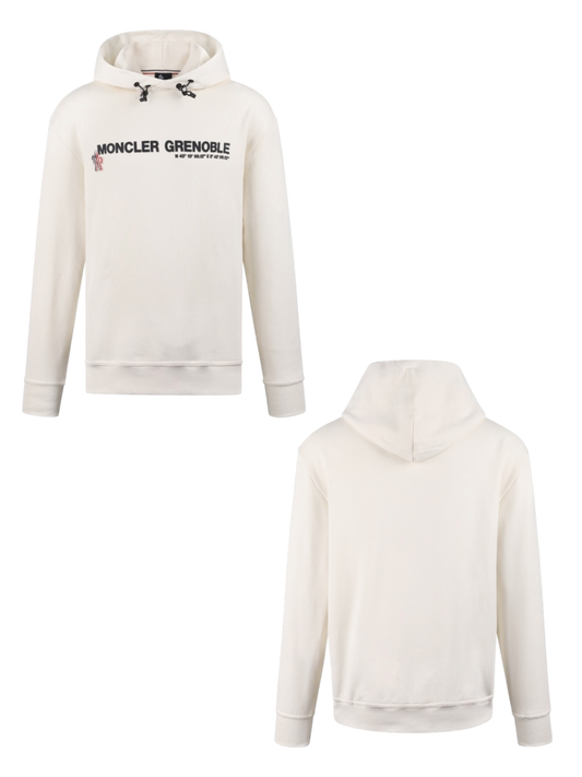 MONCLER 26FW PRINTED & EMBROIDERED LOGO COTTON HOODED SWEATSHIRT – HIGH END