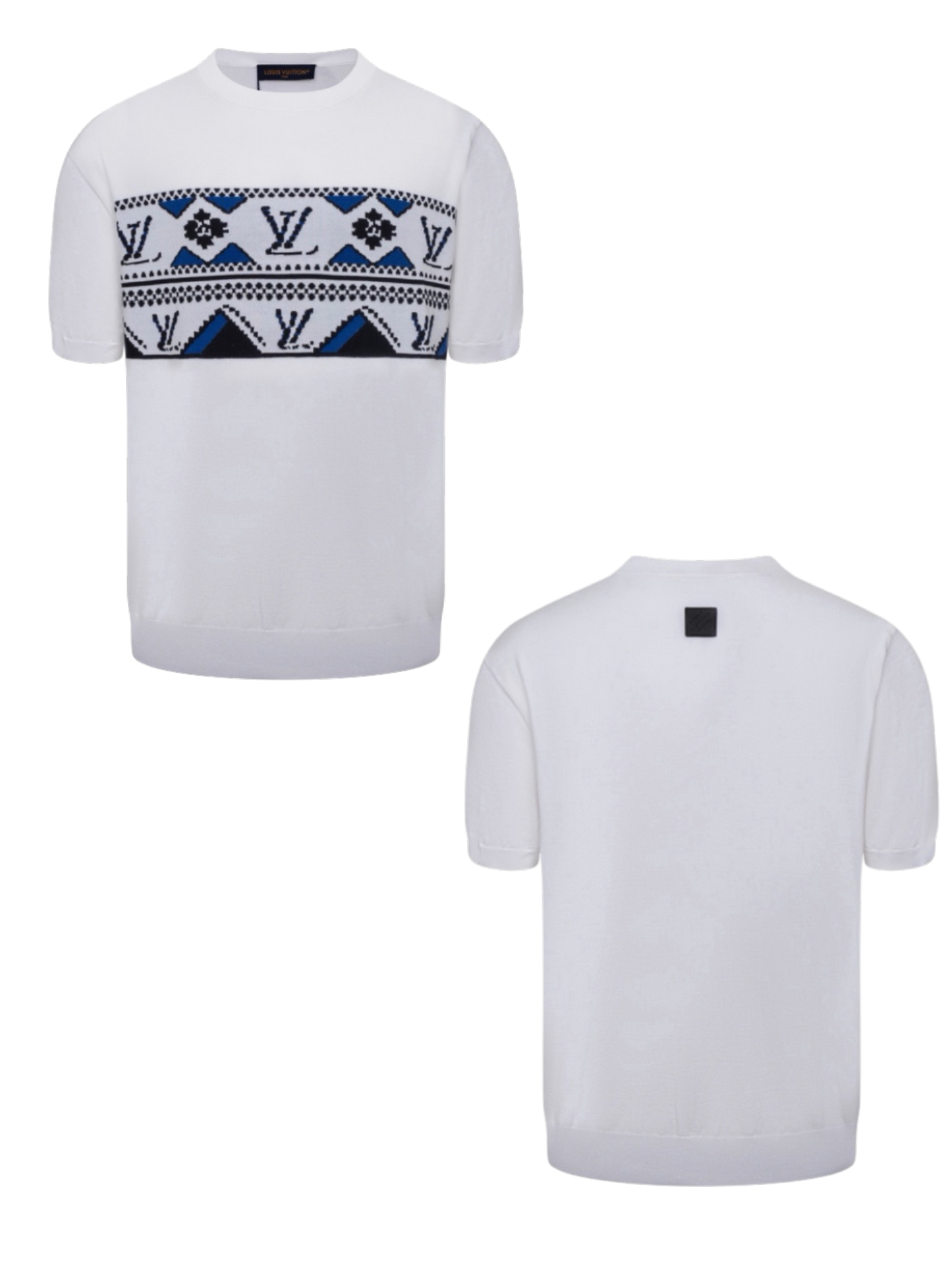 LOUIS VUITTON 26FW FAIR ISLE GEOMETRIC INTARSIA SHORT-SLEEVE KNIT – HIGH END