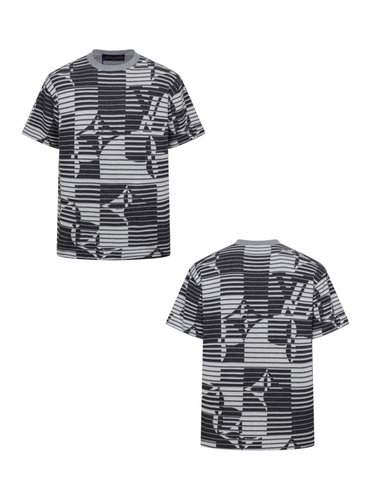 LOUIS VUITTON 26FW ILLUSION MONOGRAM STRIPED KNIT SHORT-SLEEVE – HIGH END