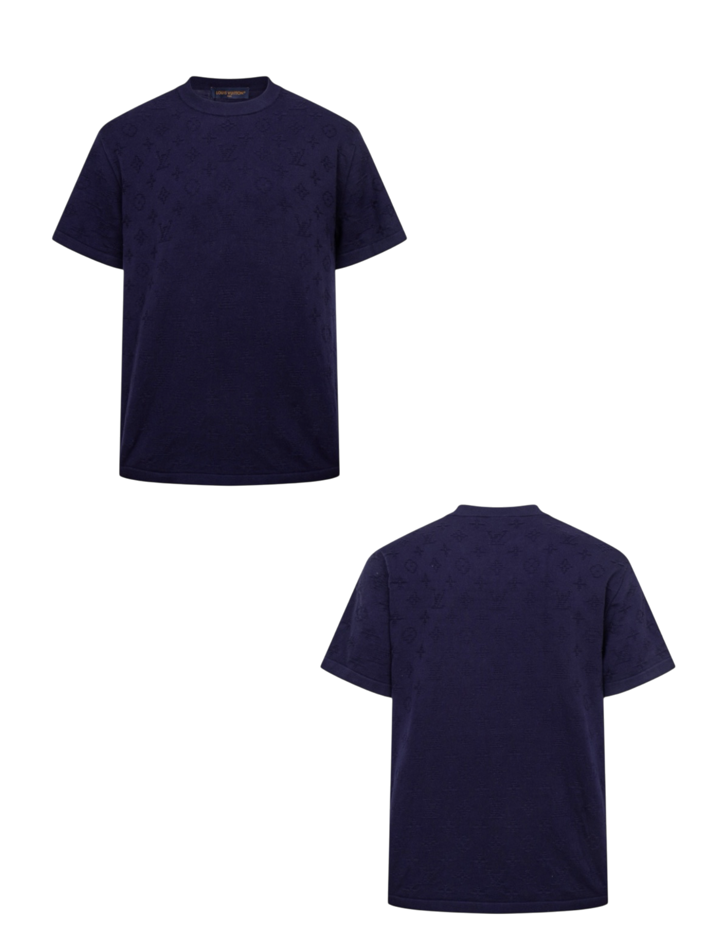 LOUIS VUITTON 26FW ALL-OVER EMBOSSED MONOGRAM KNIT SHORT-SLEEVE – PURPLE – HIGH END