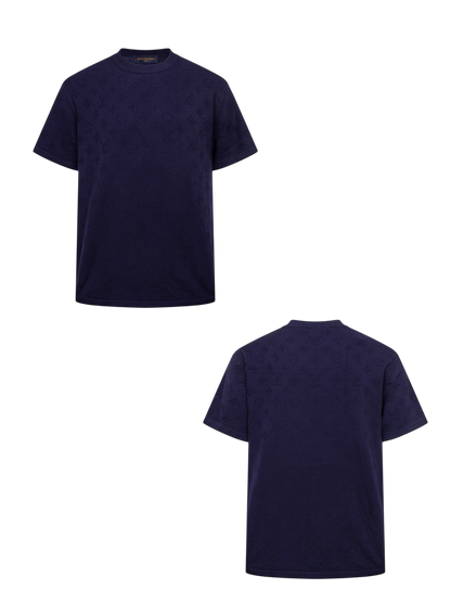 LOUIS VUITTON 26FW ALL-OVER EMBOSSED MONOGRAM KNIT SHORT-SLEEVE – PURPLE – HIGH END