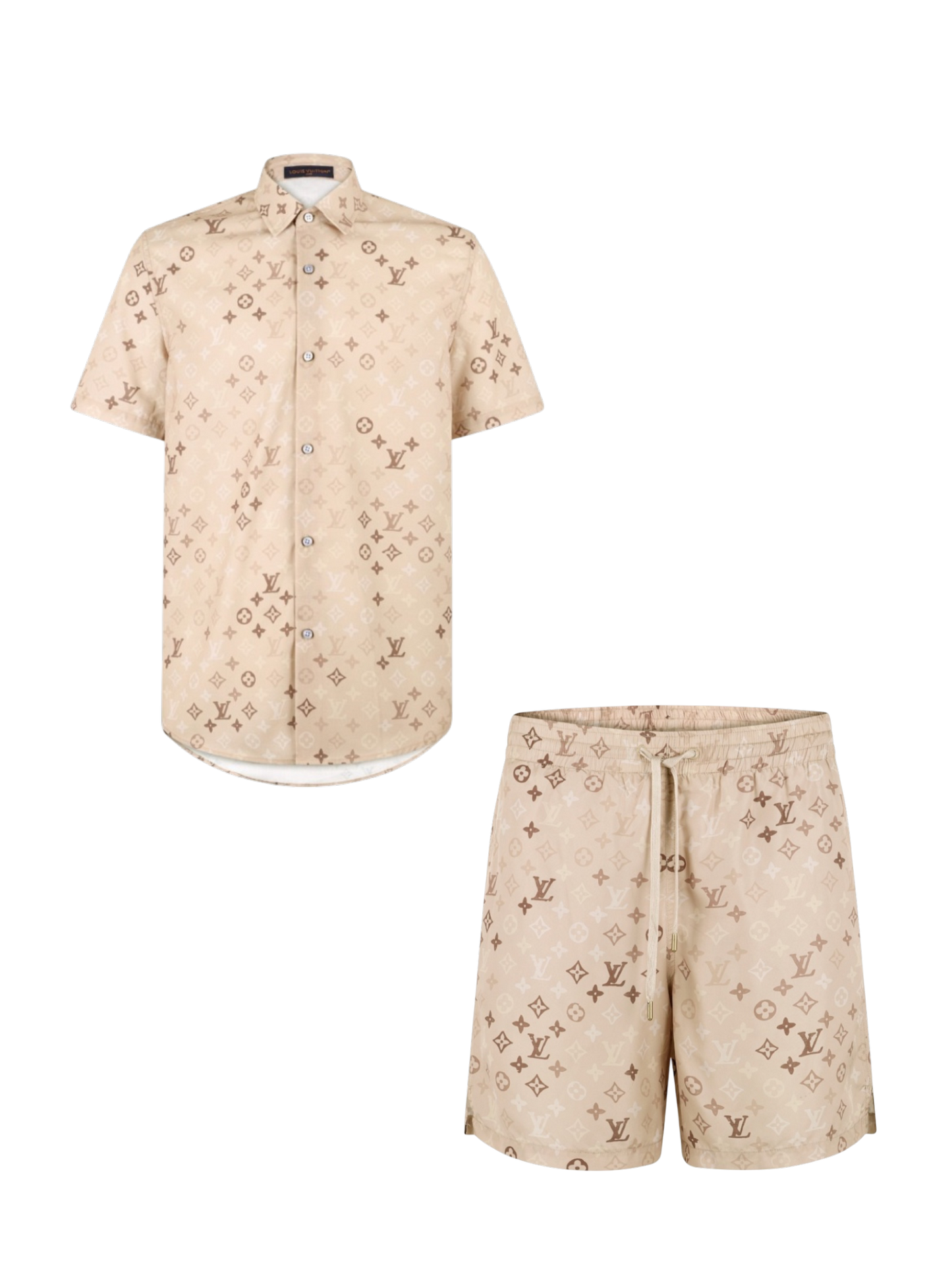 LOUIS VUITTON MONOGRAM PRINT SHIRT & SWIM SHORTS SET – 1:1 HIGH END