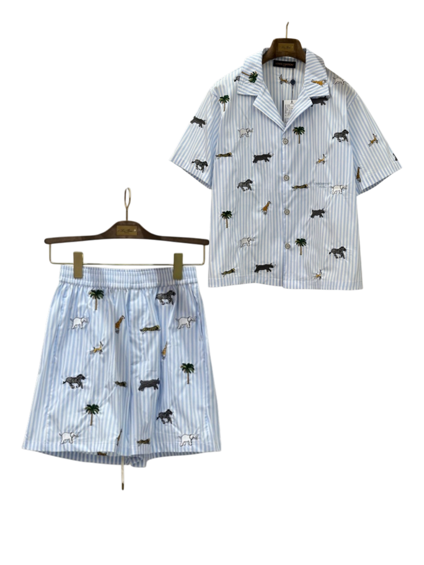 LOUIS VUITTON 26FW ANIMAL STRIPE SHORT SLEEVE SHIRT & SHORTS SET – 1:1 HIGH END