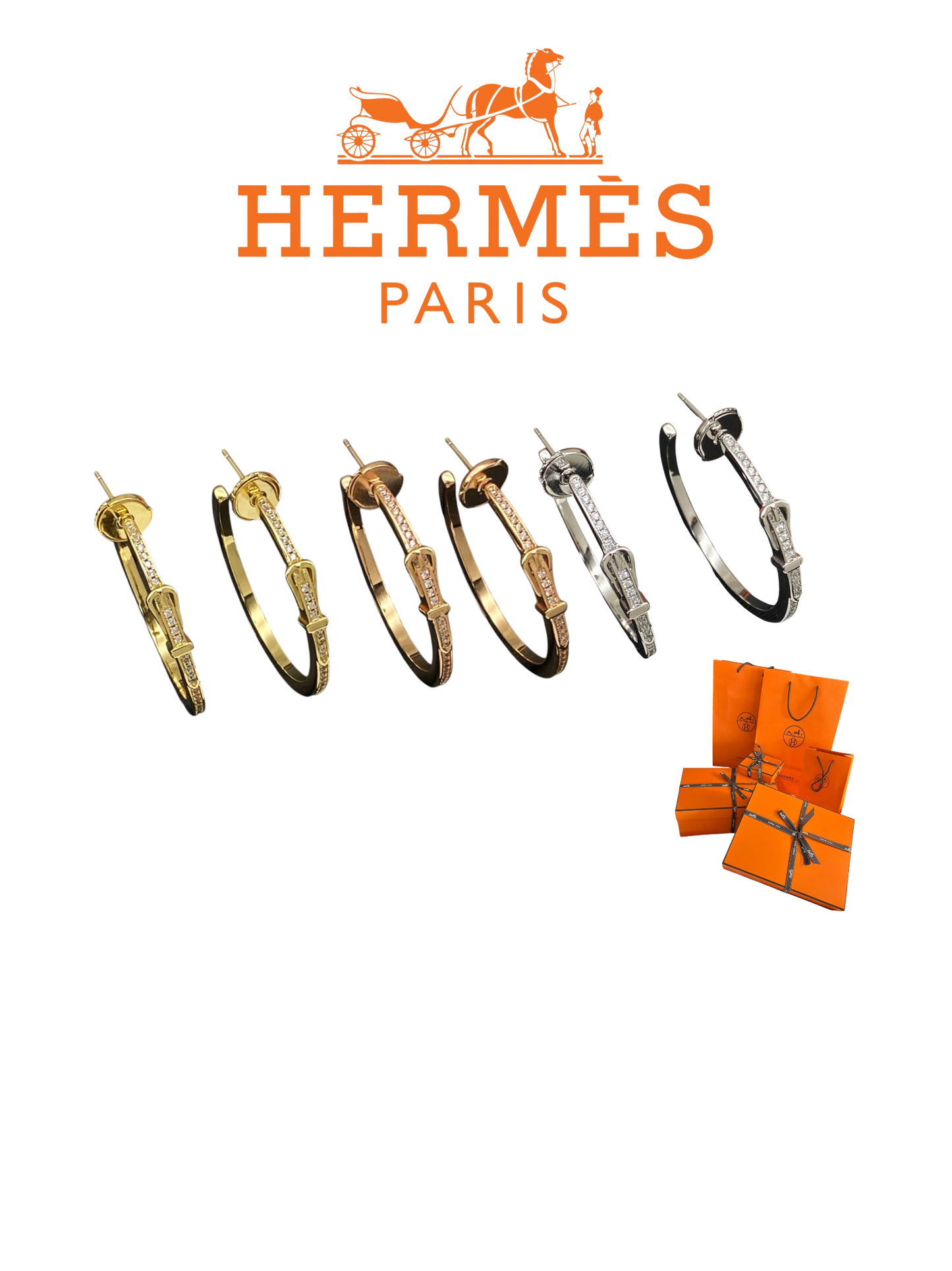 HERMÈS KELLY HOOP EARINGS – Full Set - 1:1 HIGH END