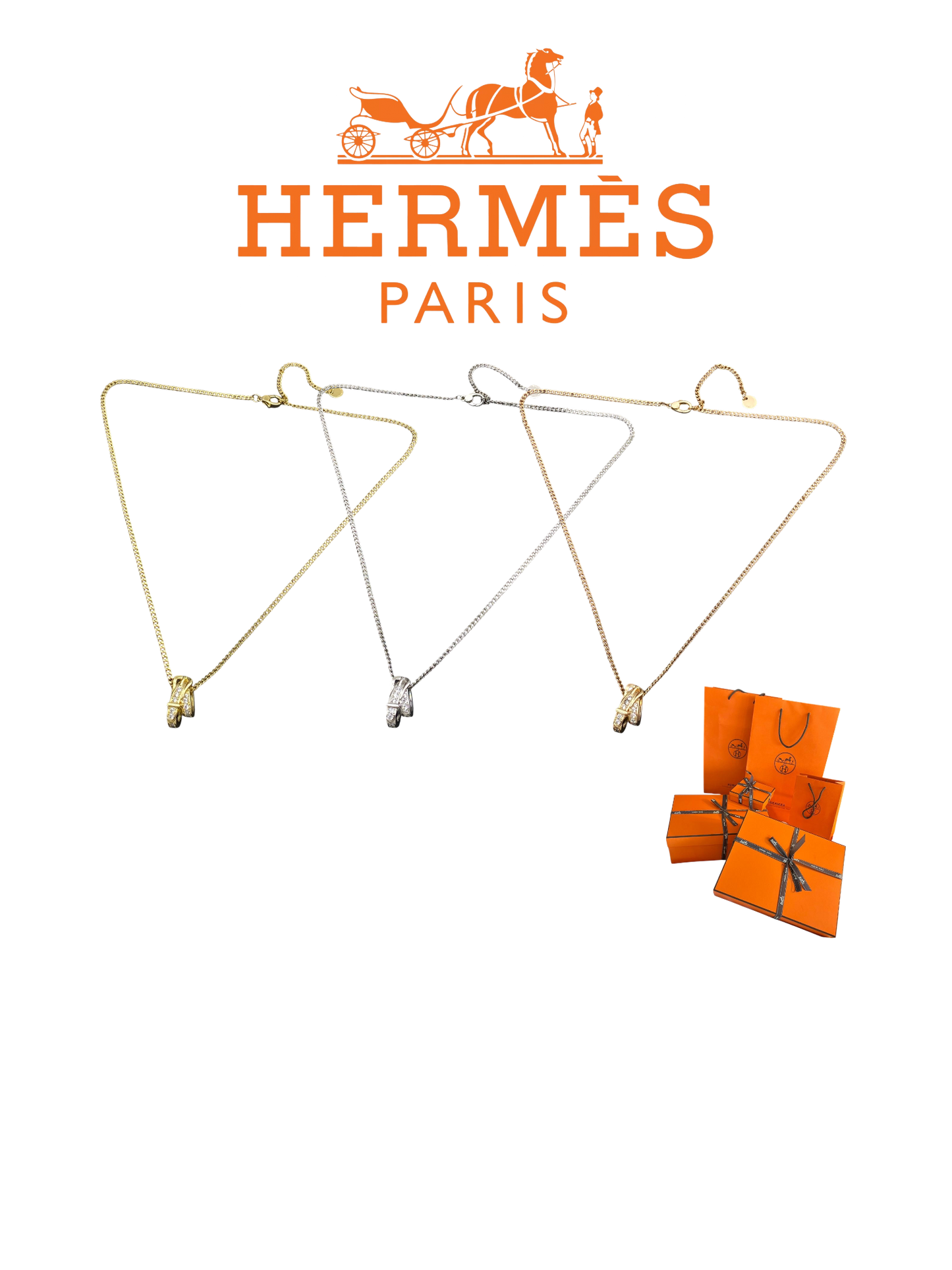 HERMÈS KELLY NECKLACE – Full Set - 1:1 HIGH END