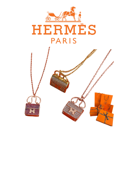 HERMÈS AMULETTES CONSTRANCE PENDANT NECKLACE – Full Set - 1:1 HIGH END