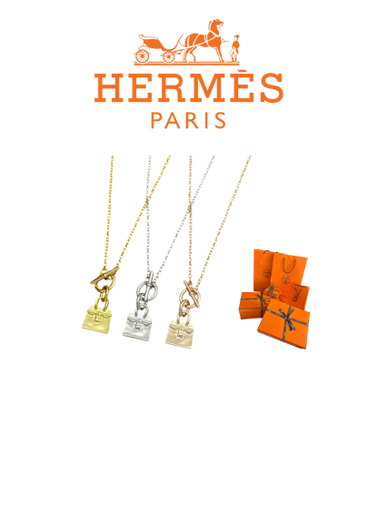 HERMÈS AMULETTES BIRKIN PENDANT NECKLACE – Full Set - 1:1 HIGH END