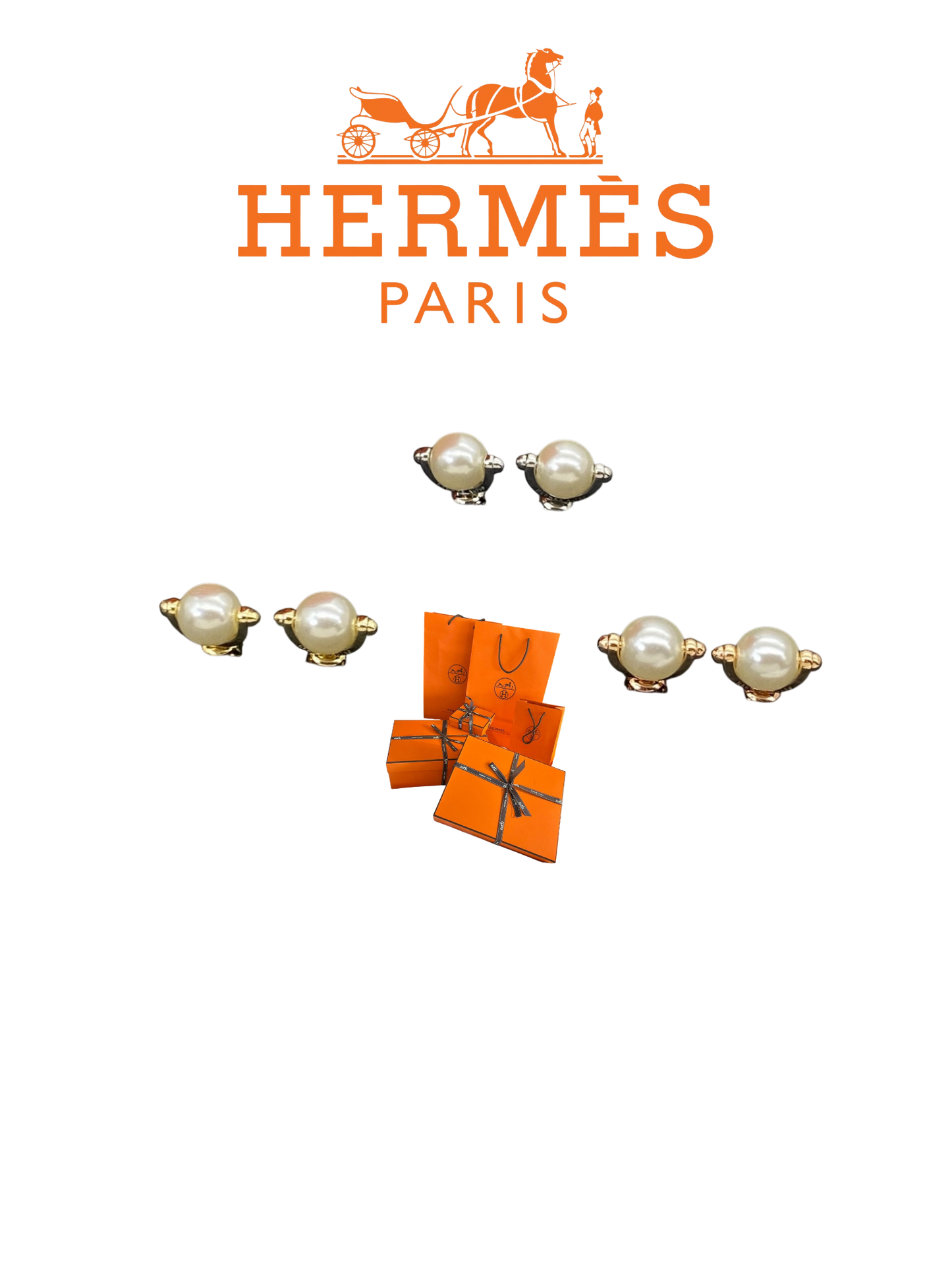 HERMÈS FARANDOLE PEARL EARINGS – Full Set - 1:1 HIGH END