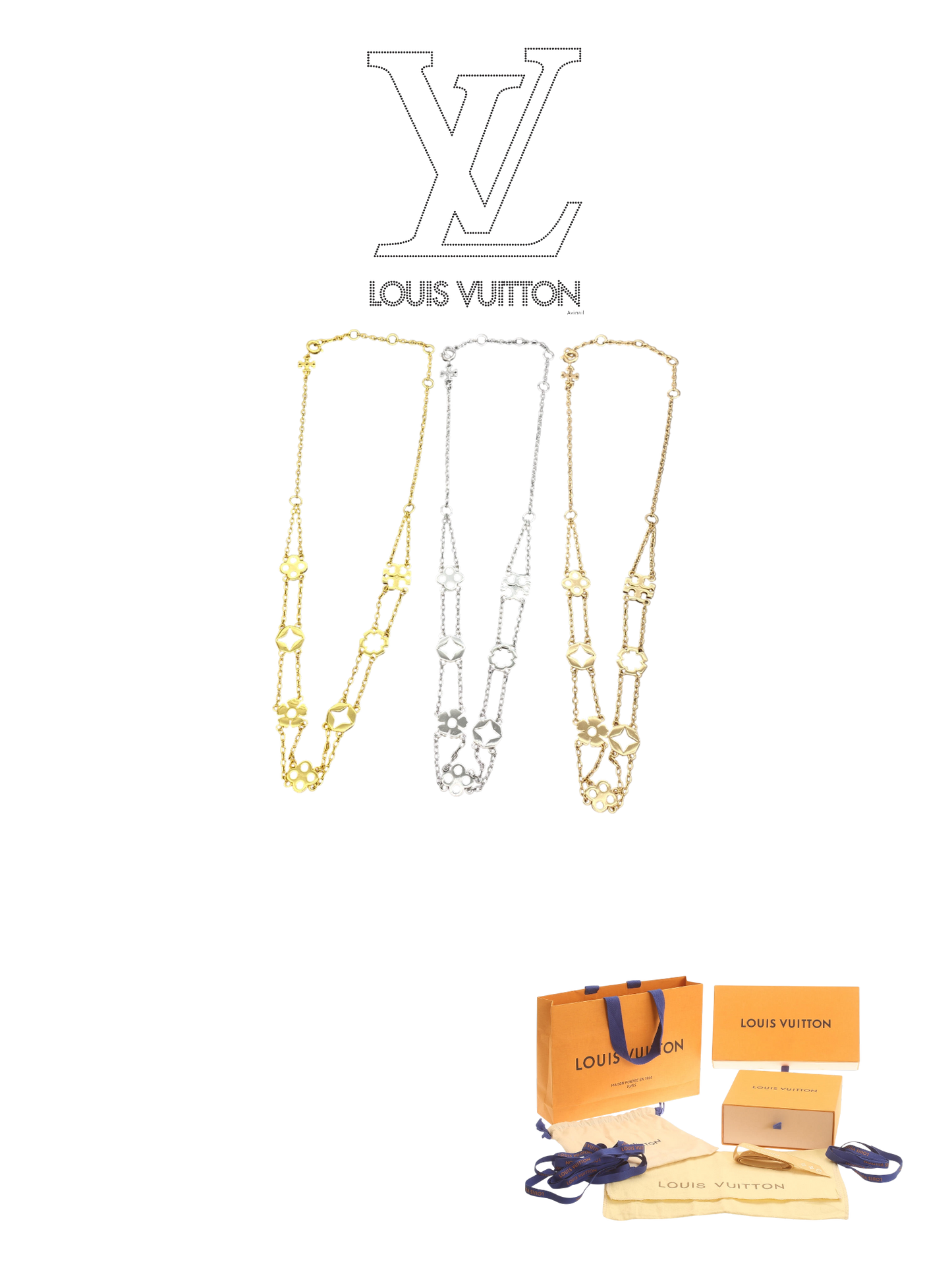 LOUIS VUITTON MONOGRAM FLOWER NECKLACE – Full Set - 1:1 HIGH END