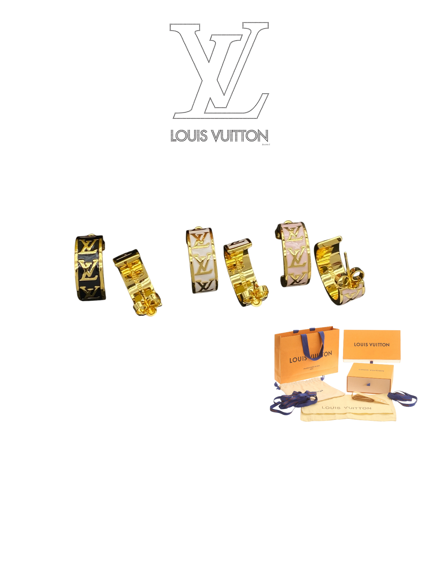 LOUIS VUITTON LV ICONIC ENAMEL EARRINGS – Full Set - 1:1 HIGH END