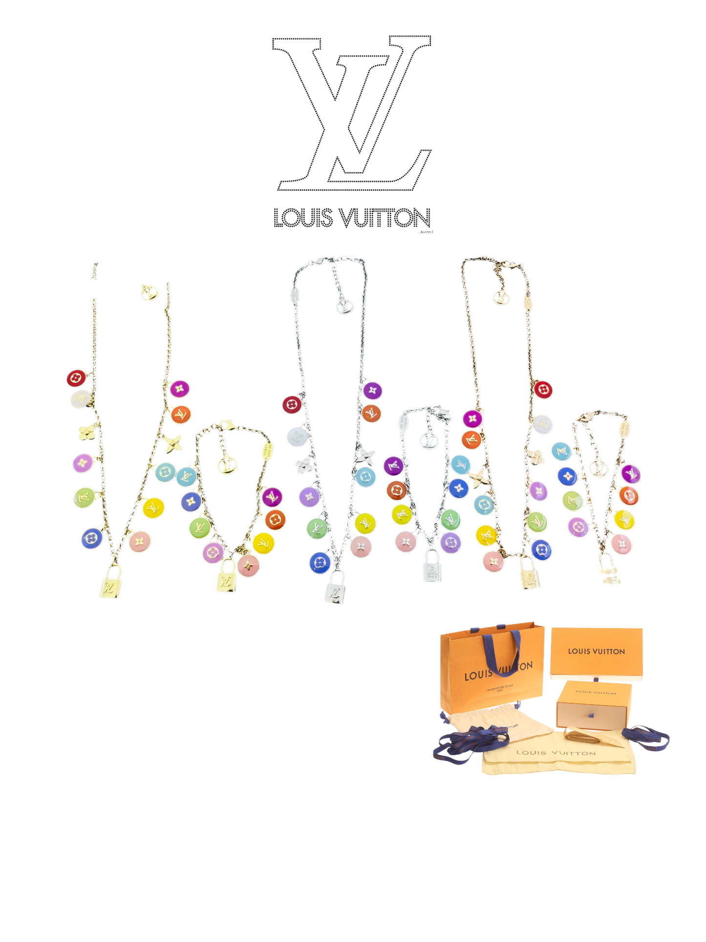 LOUIS VUITTON CONFETTI NECKLACE / BRACELET – Full Set - 1:1 HIGH END